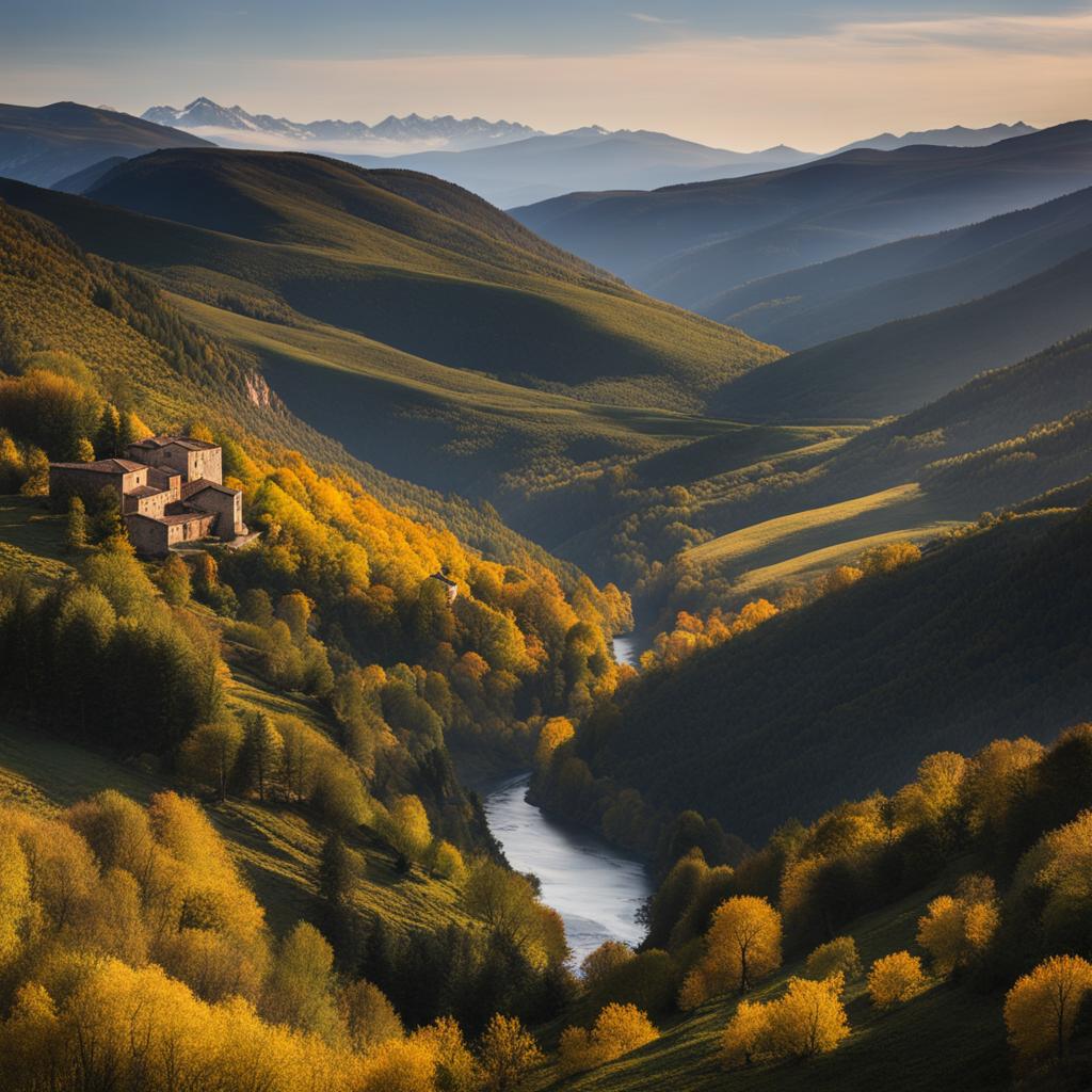 untouched sobrarbe region - capture the untouched beauty of the sobrarbe region in aragón, featuring rugged landscapes and charming villages. 