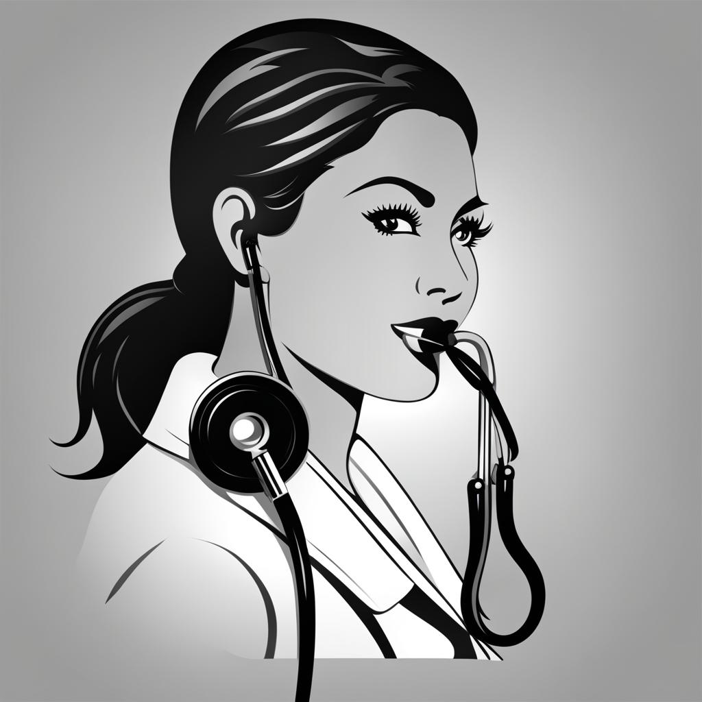 stethoscope clipart black and white 