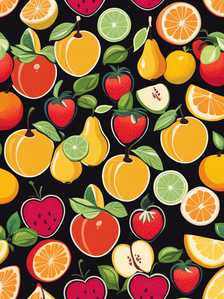 fruit clipart: arranged beautifully in a colorful fruit basket. 