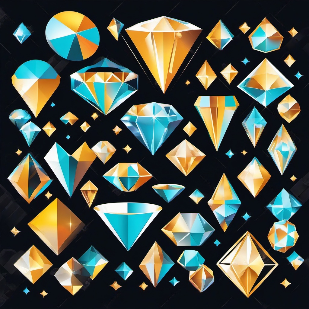 Diamond clipart - diamond-themed party decorations  vector clipart