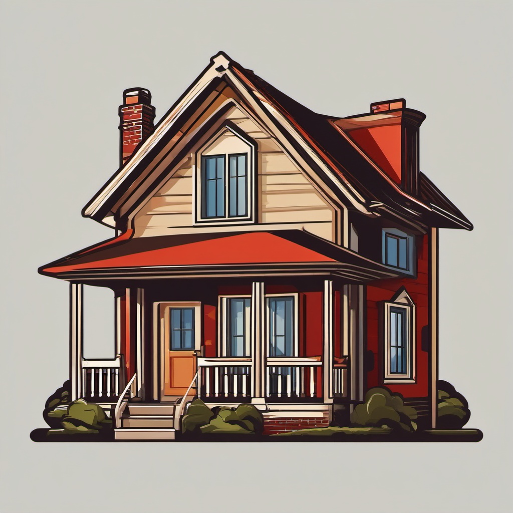 House clipart - House icon representing home and residence,  color clipart, vector art