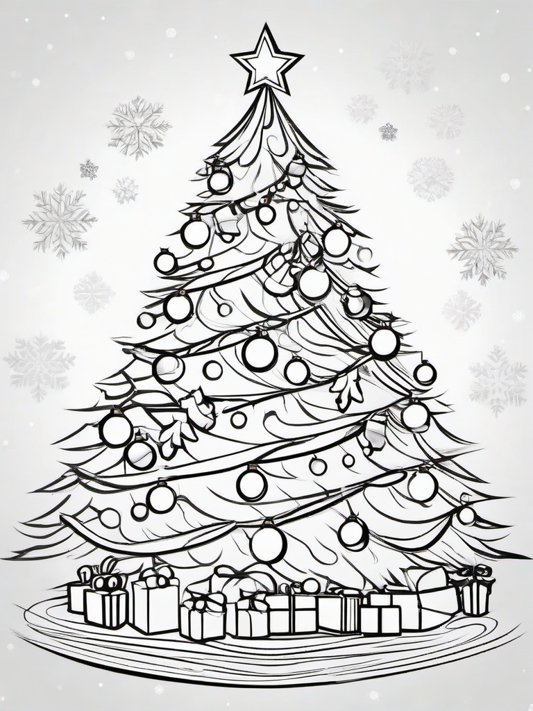 Christmas Tree Color Sheet  outling,coloring pages,black and whit