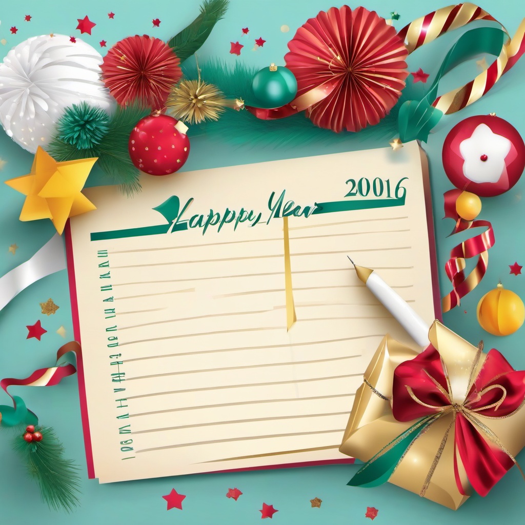 Happy New Year clipart - New Year resolutions list  