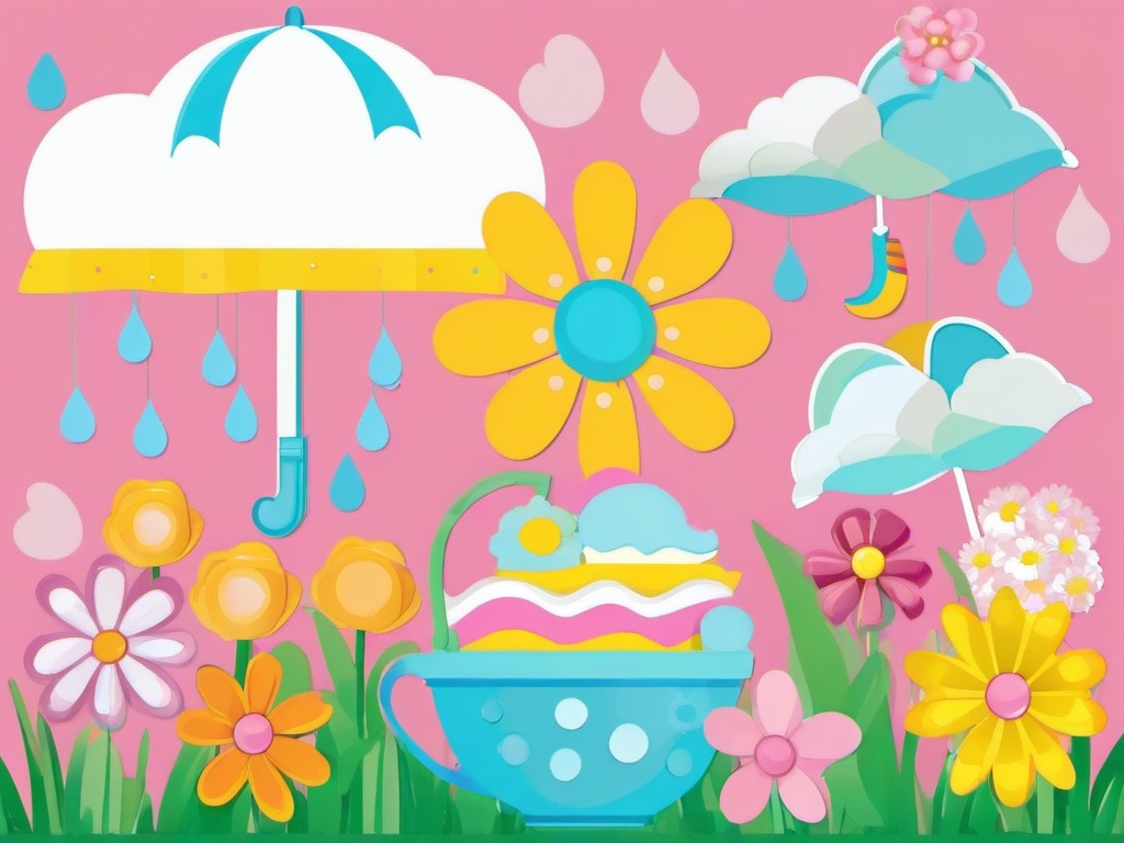 April clipart - April showers bringing May flowers  