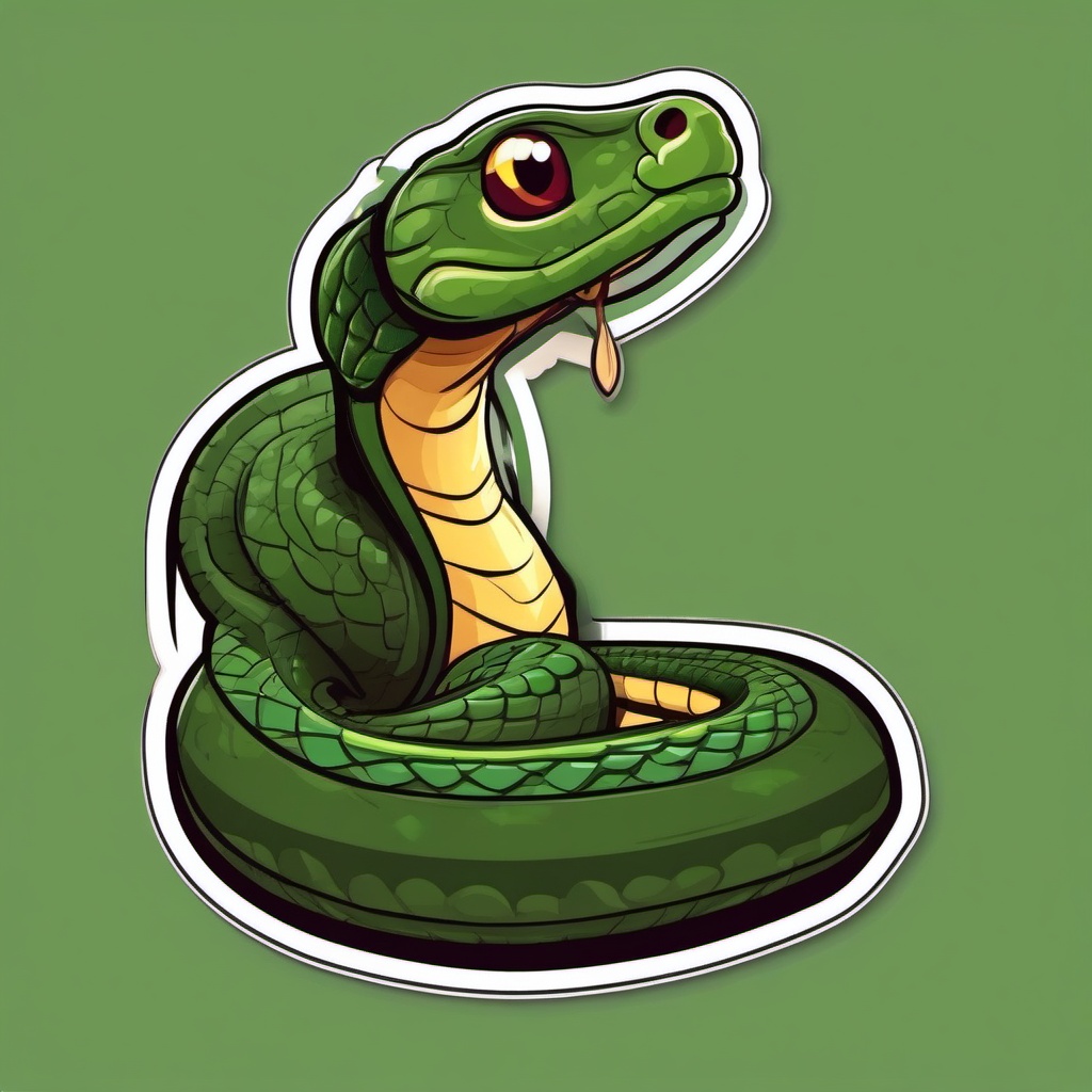 Snake cartoon - legless reptile with a hiss  cartoon sticker style