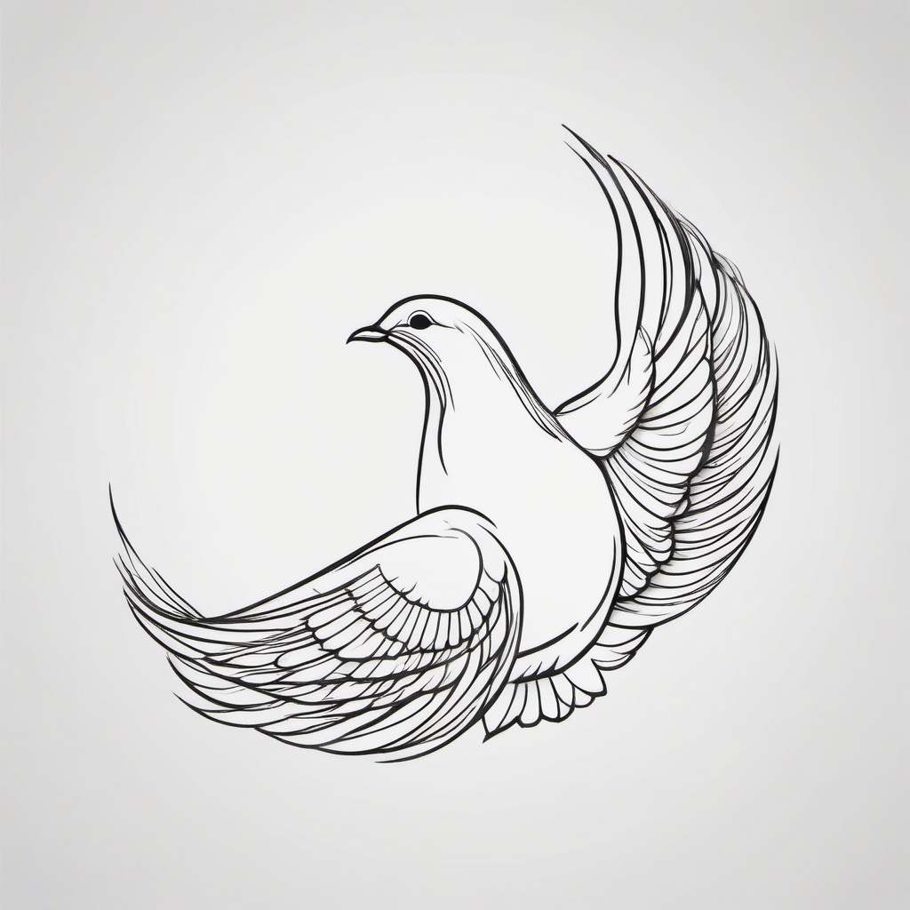 Dove Tattoo - Simple dove tattoo  minimal tattoo design, white background