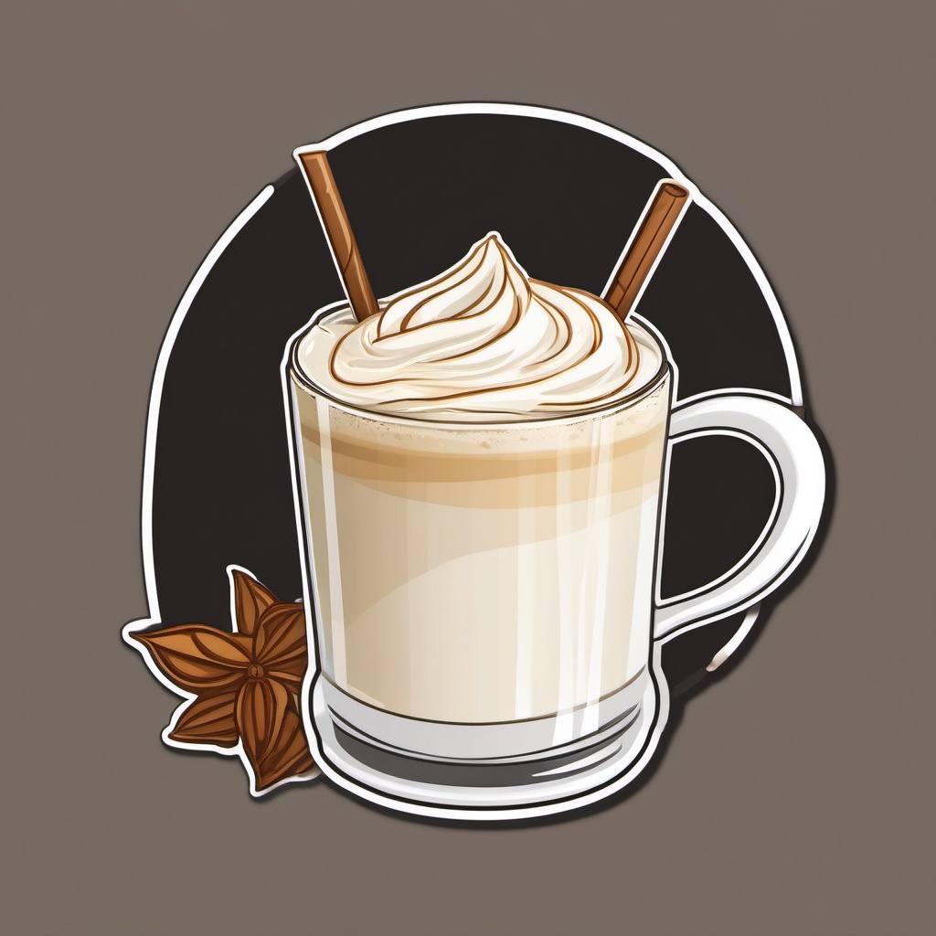 Vanilla Chai White Russian sticker- A cozy twist on the classic White Russian, featuring vanilla vodka, chai liqueur, and cream., , color sticker vector art