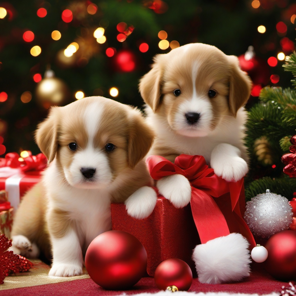 Christmas Background Wallpaper - christmas puppies wallpaper  