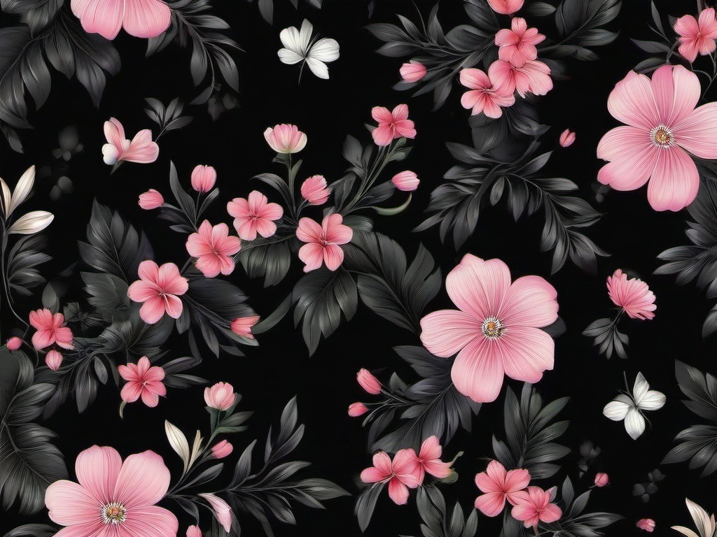 Black With Flower Wallpaper  ,desktop background wallpaper