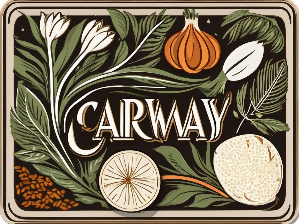 Caraway Sticker - Enhance the earthy and warm notes of your recipes with the distinctive flavor of caraway seeds, , sticker vector art, minimalist design