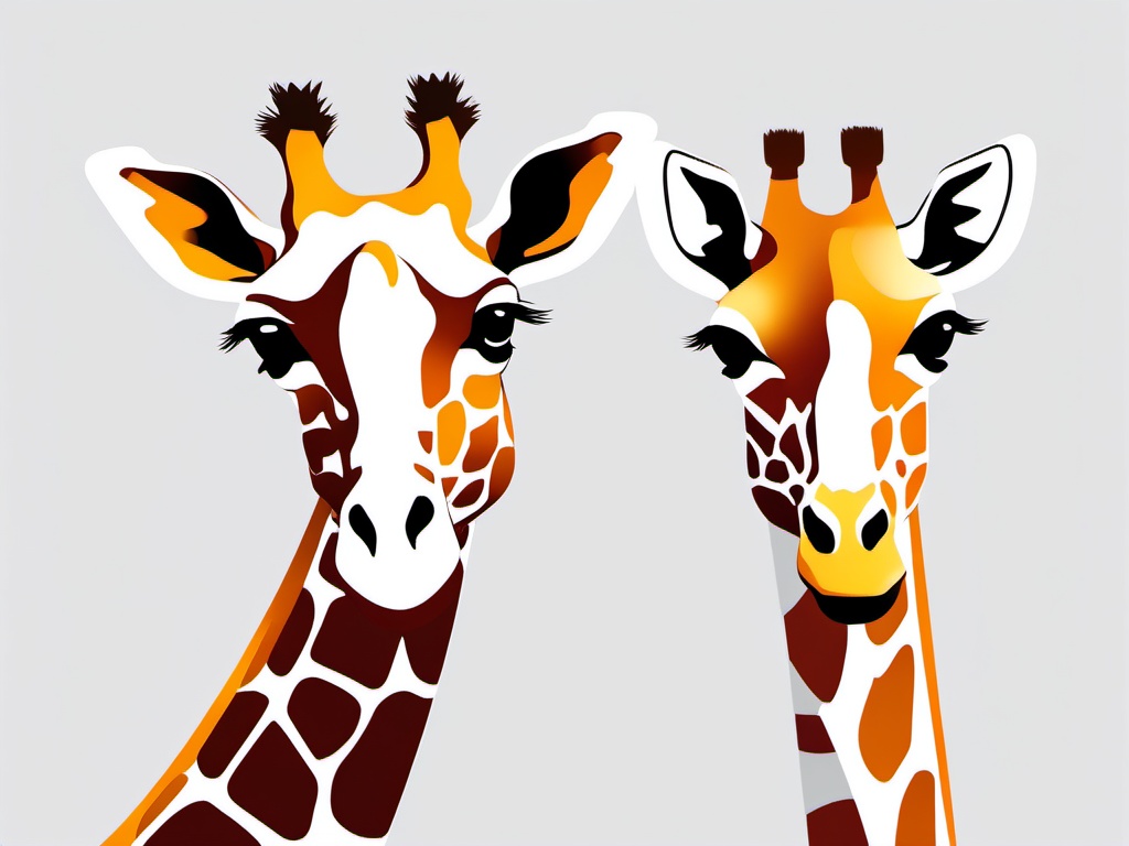 Gas Giraffes  minimalist design, white background, professional color logo vector art