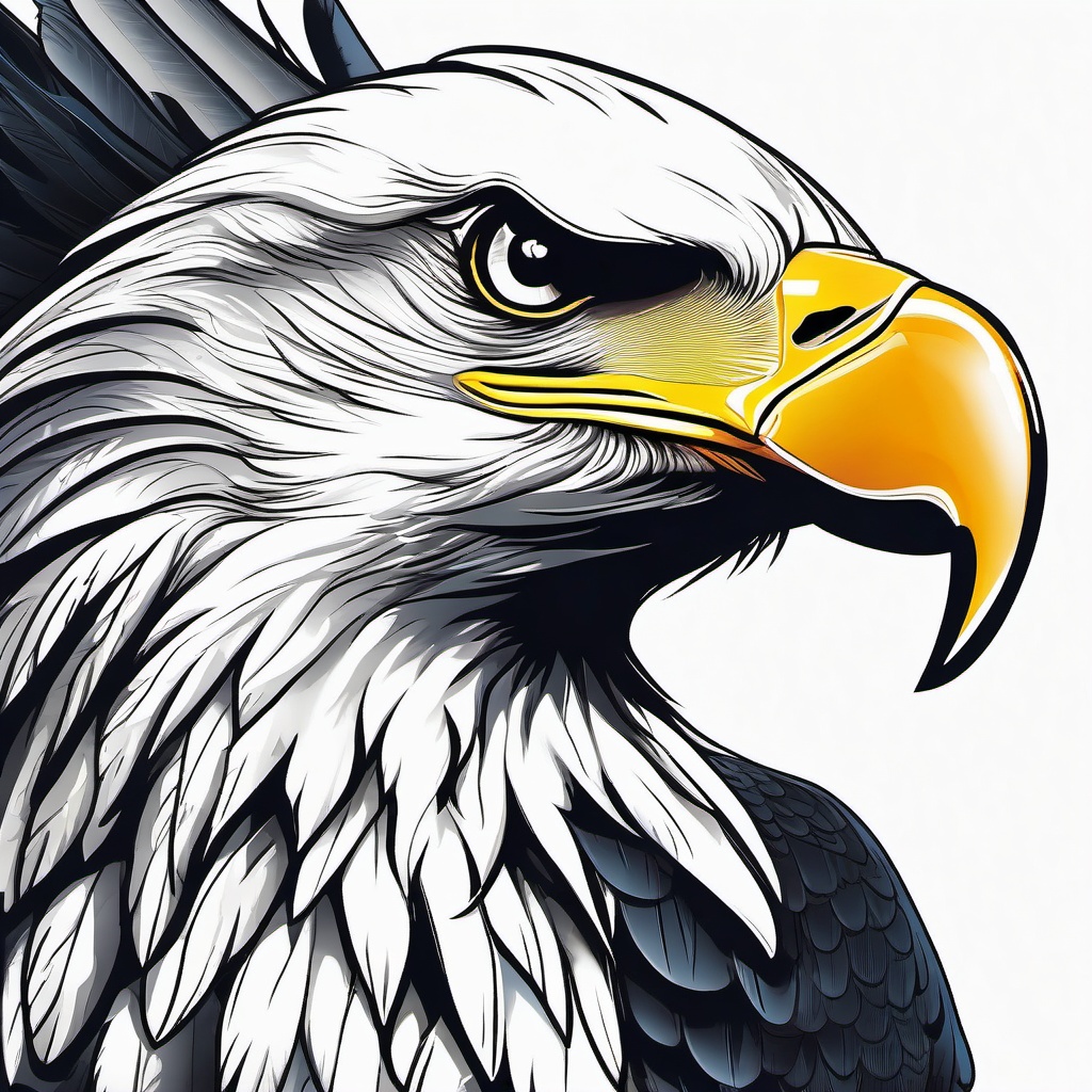 Bald eagle tattoo, Bald eagle tattoo, the emblem of freedom and leadership. , tattoo color art, clean white background