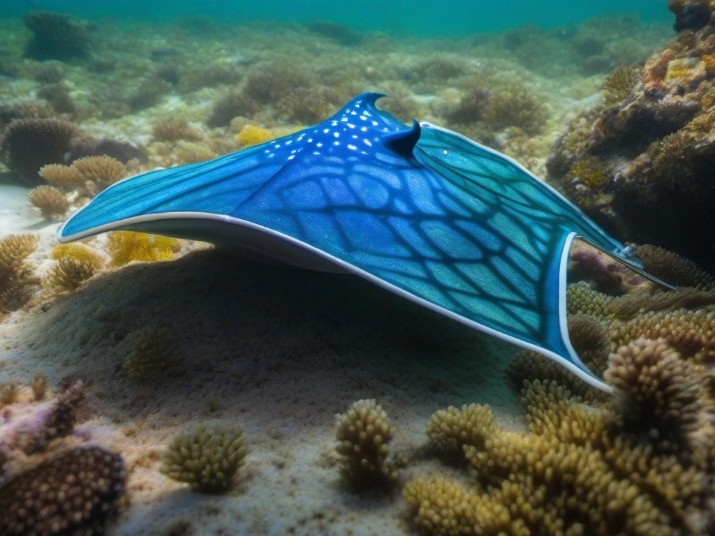 Stained Glass Stingray - Stingray on ocean floor  