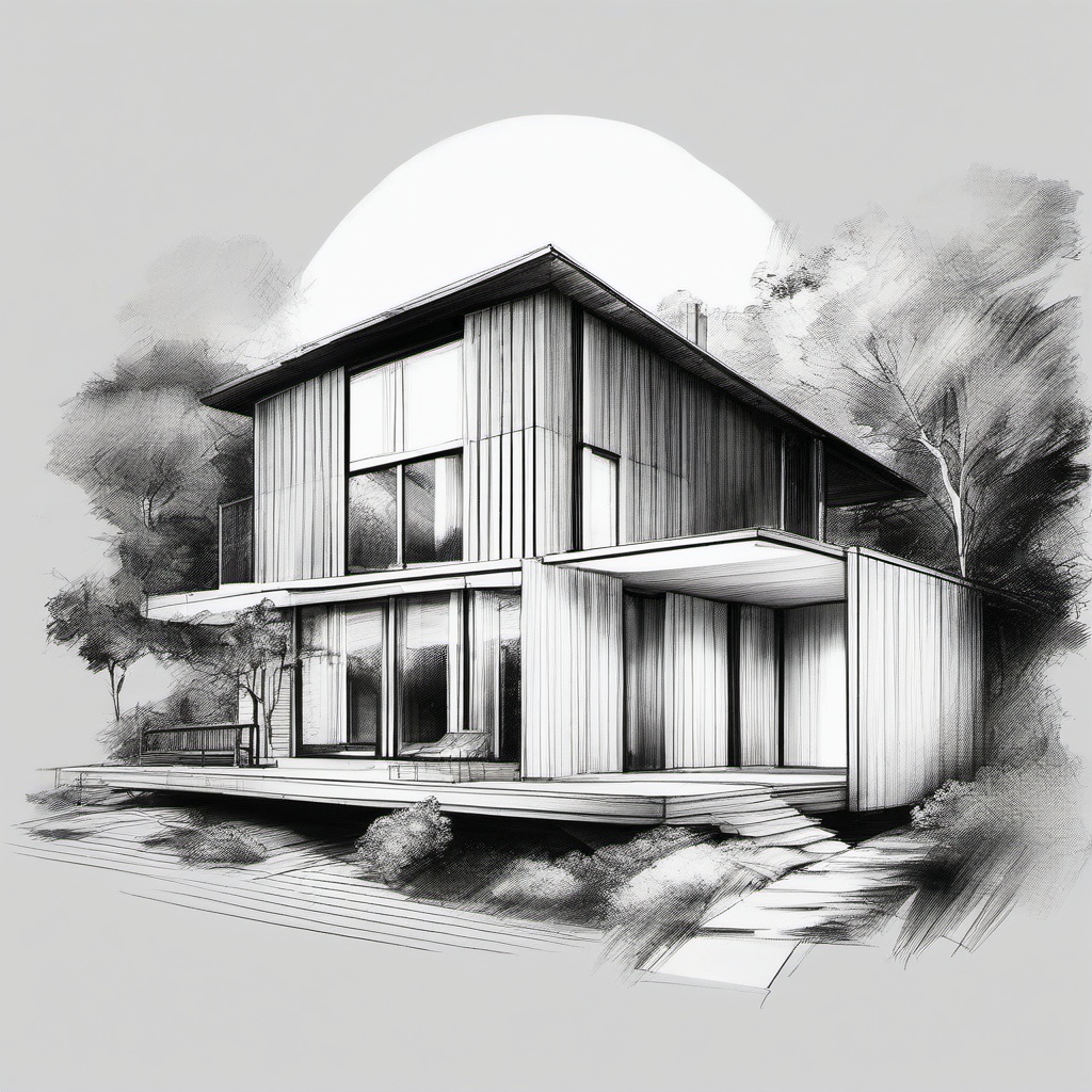 simple sketch of house  minimal rough sketch scribbles,doodles,black and white