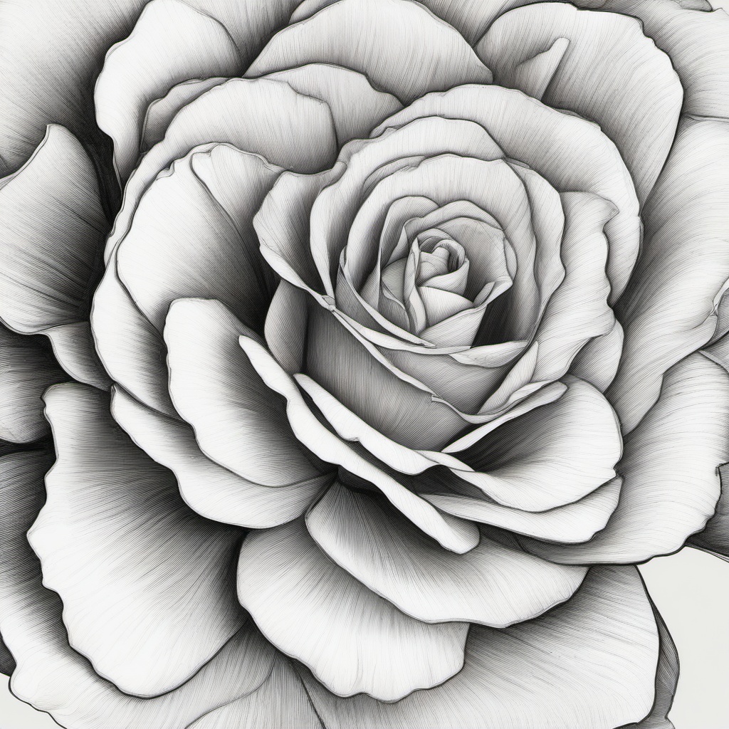 pencil drawing of rose flower  minimal rough sketch scribbles,doodles,black and white