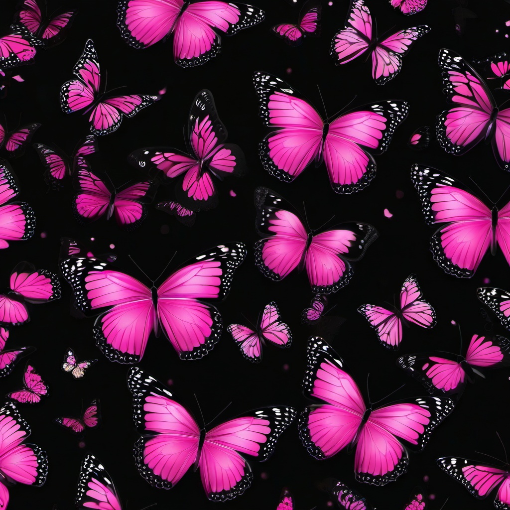 Butterfly Background Wallpaper - pink butterfly black background  