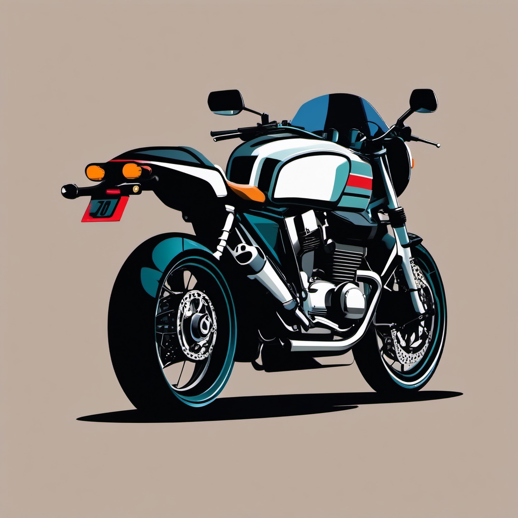 Modern Motorbike Clipart - A modern motorbike built for speed.  color vector clipart, minimal style