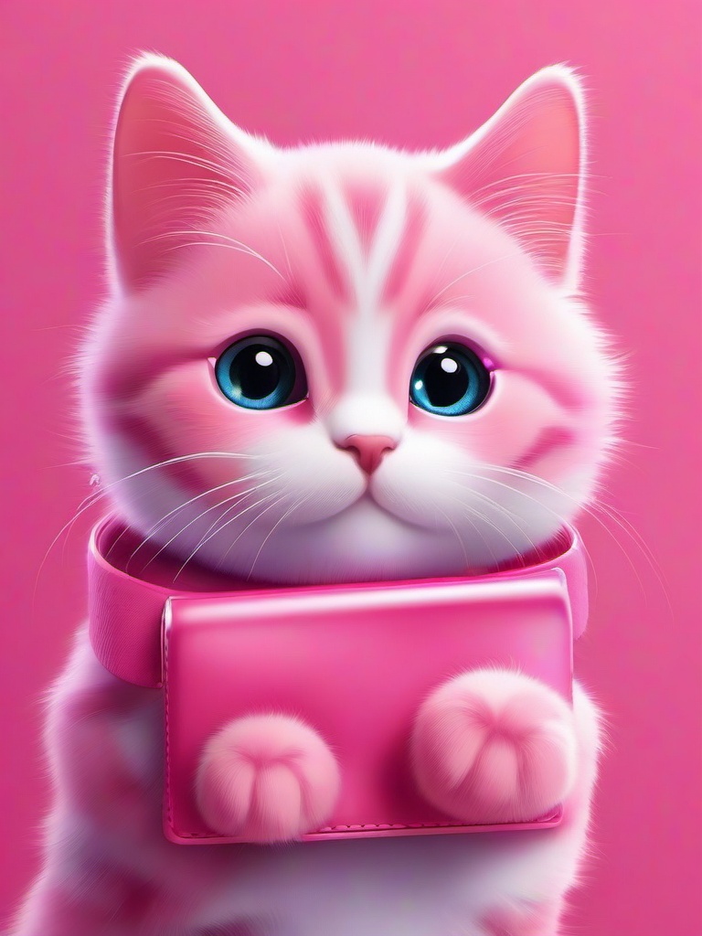 phone pink cat wallpaper  ,mobile iphone background wallpaper