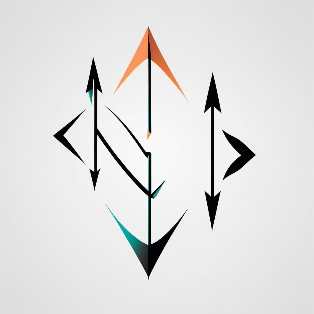 Arrow Heartbeat Tattoo - Embrace symbolism and direction with a tattoo that combines an arrow and a rhythmic heartbeat.  simple vector color tattoo,minimal,white background