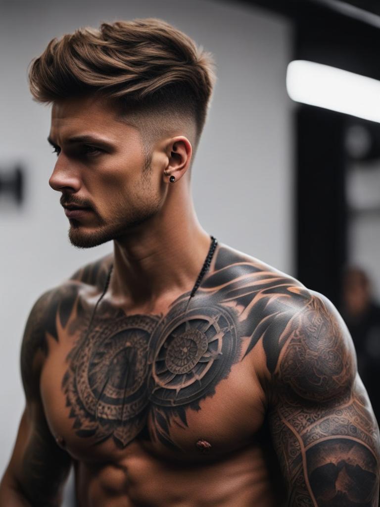 shoulder tattoos for men, showcasing strength and masculine style. 