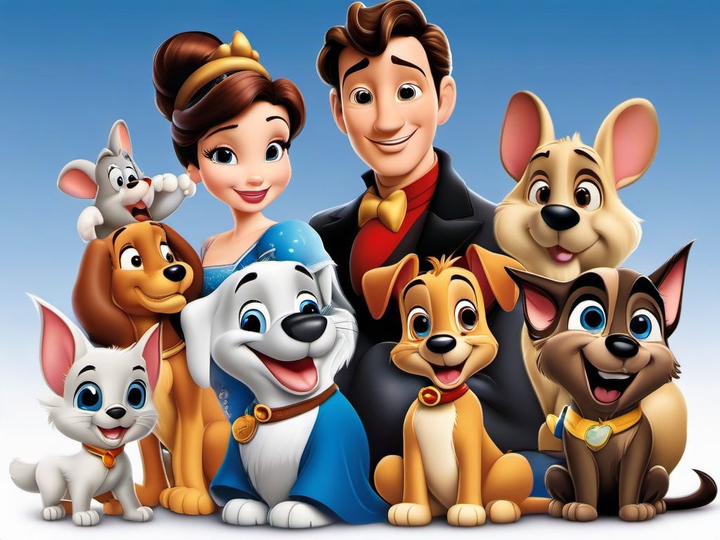 Disney clipart - Disney characters with pets  