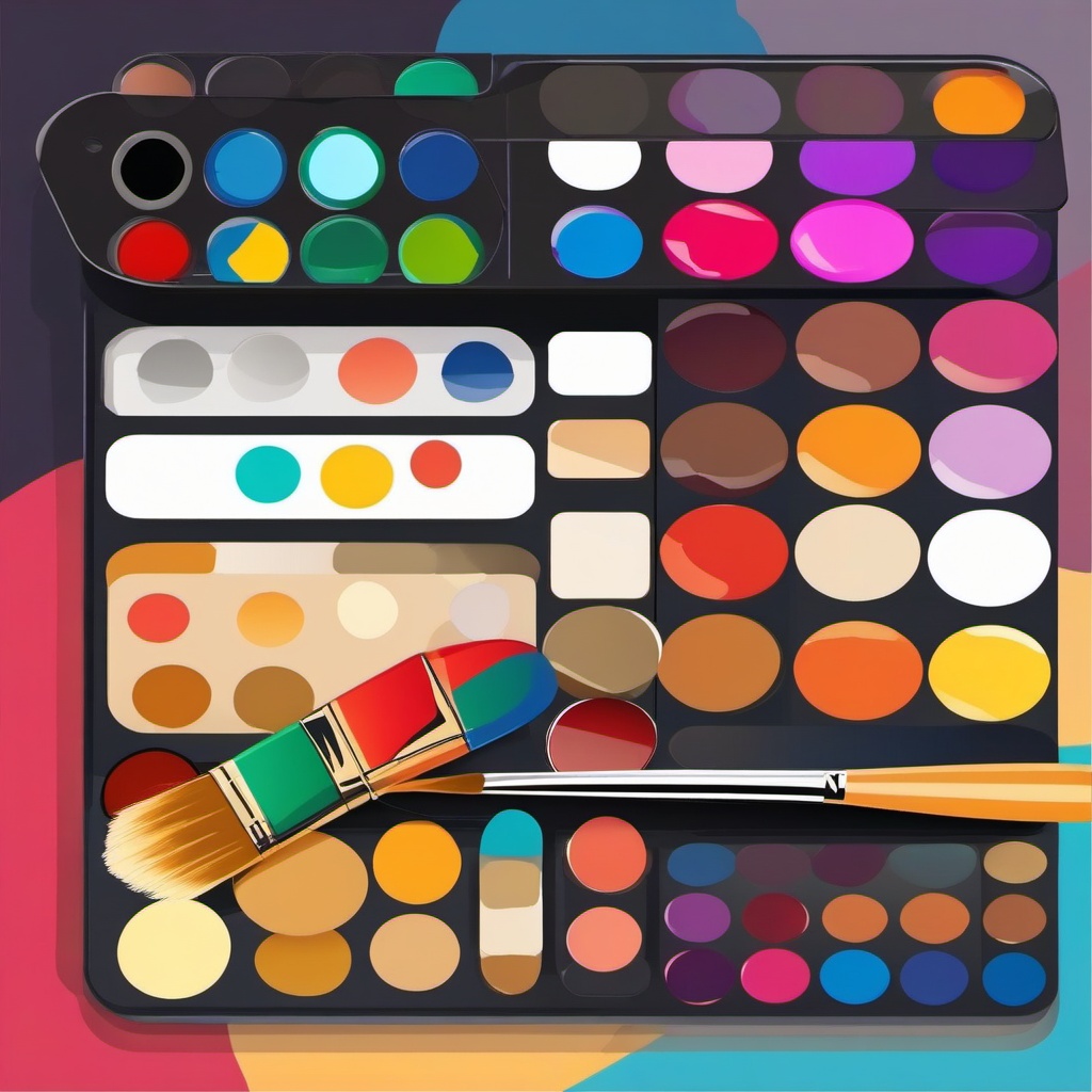 Palette and paintbrush icon - Palette and paintbrush for art and creativity,  color clipart, vector art