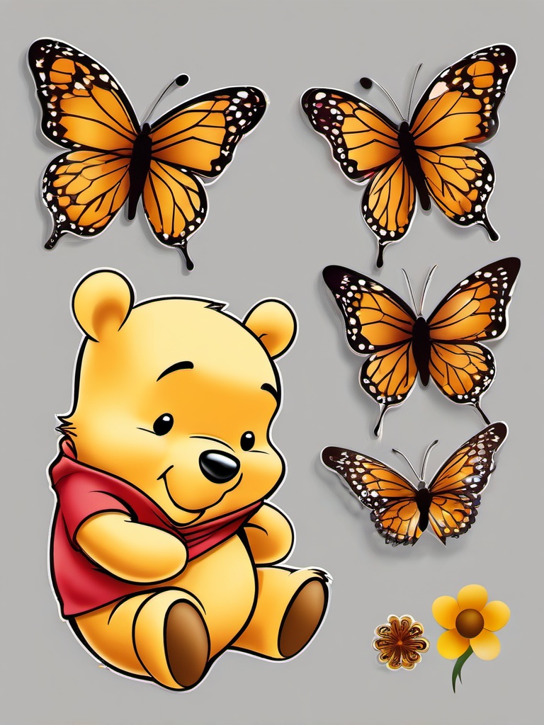 Winnie The Pooh clipart - Pooh bear with butterflies  vector clipart