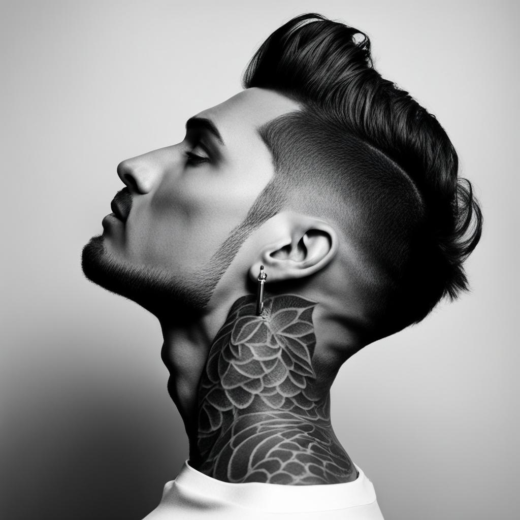 neck tattoos tailored to men's preferences, showcasing masculinity and style. 