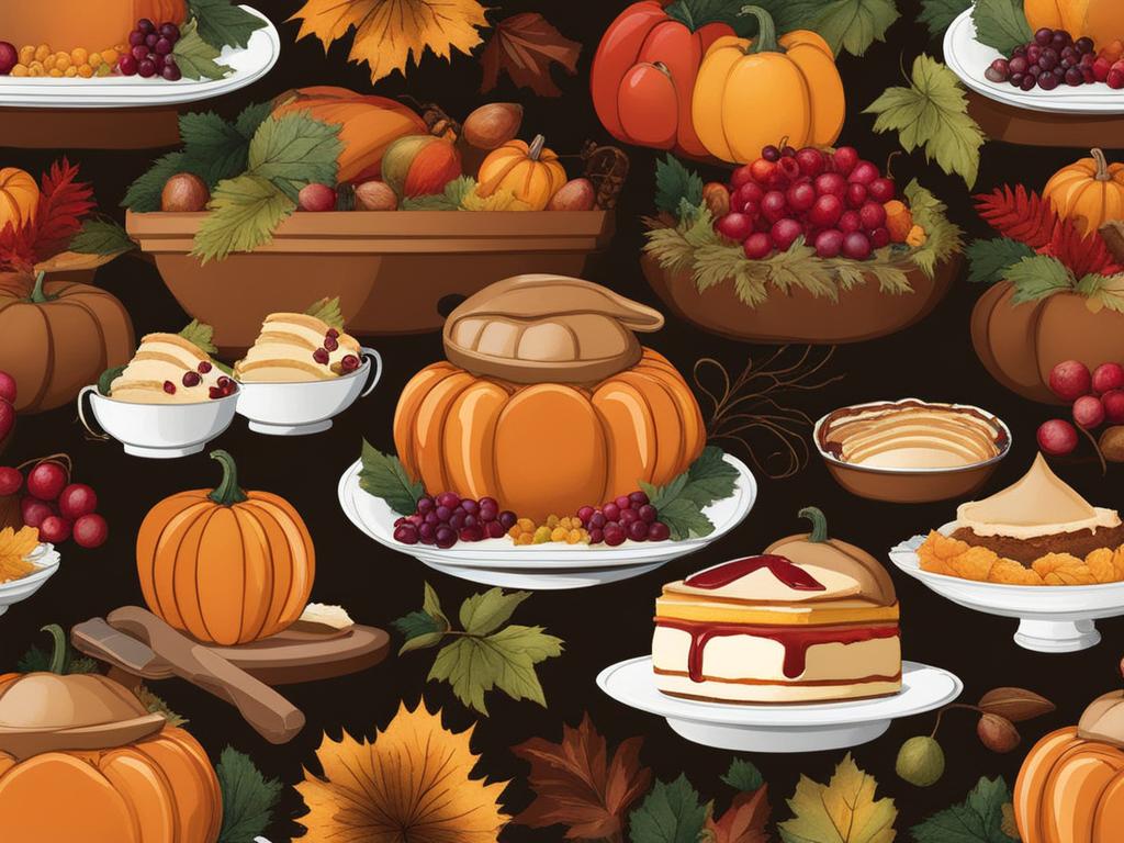 thanksgiving clip art,sharing a bountiful feast with forest critters 