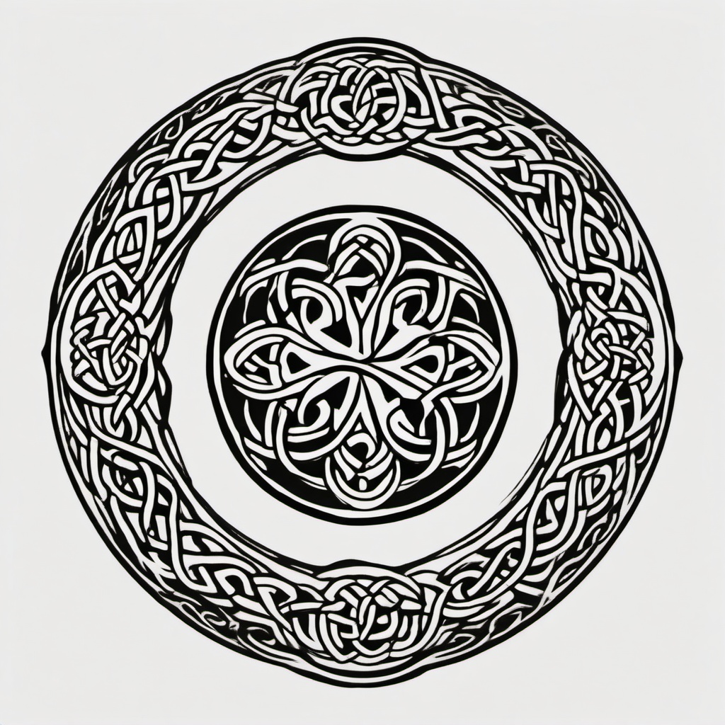 celtic eternity tattoo  simple color tattoo,minimal,white background