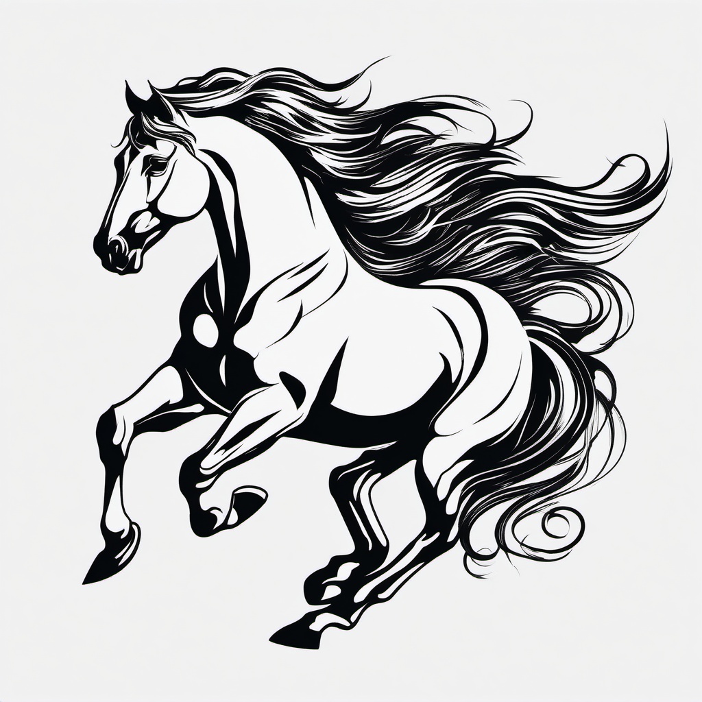 winged horse tattoo  simple tattoo,minimalist,white background