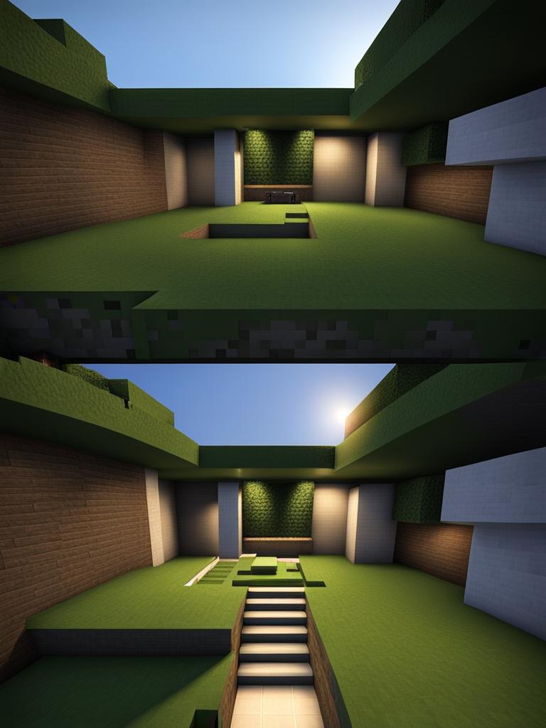 hidden underground bunker with high-tech security - minecraft house ideas minecraft block style