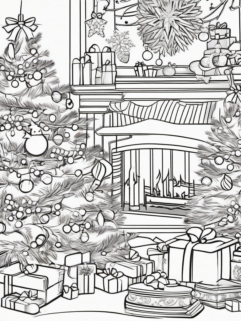 Christmas Pictures To Color Printable  outling,coloring pages,black and whit