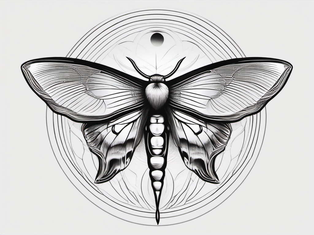 Luna Moth Tattoo Black and White - Black and white luna moth tattoo.  simple vector tattoo,minimalist,white background