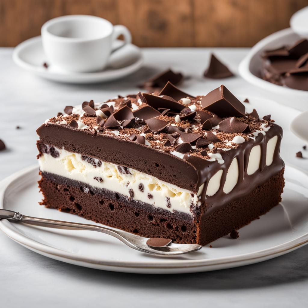 stracciatella gelato cake with chocolate flakes, indulged at an italian gelateria. 