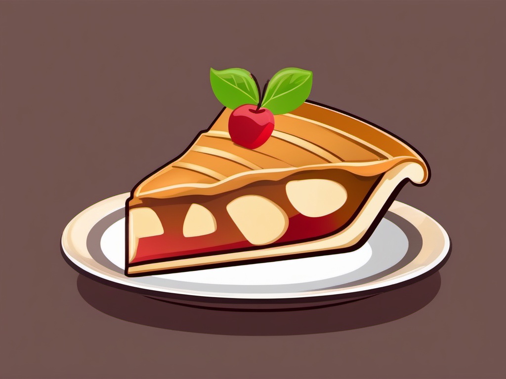 Apple Pie Slice Delight clipart - Delightful slice of apple pie, ,vector color clipart,minimal