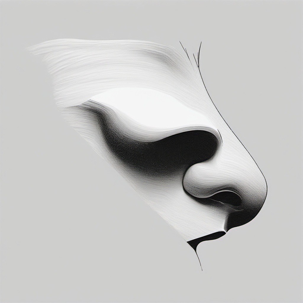 drawing of a nose in profile  minimal rough sketch scribbles,doodles,black and white