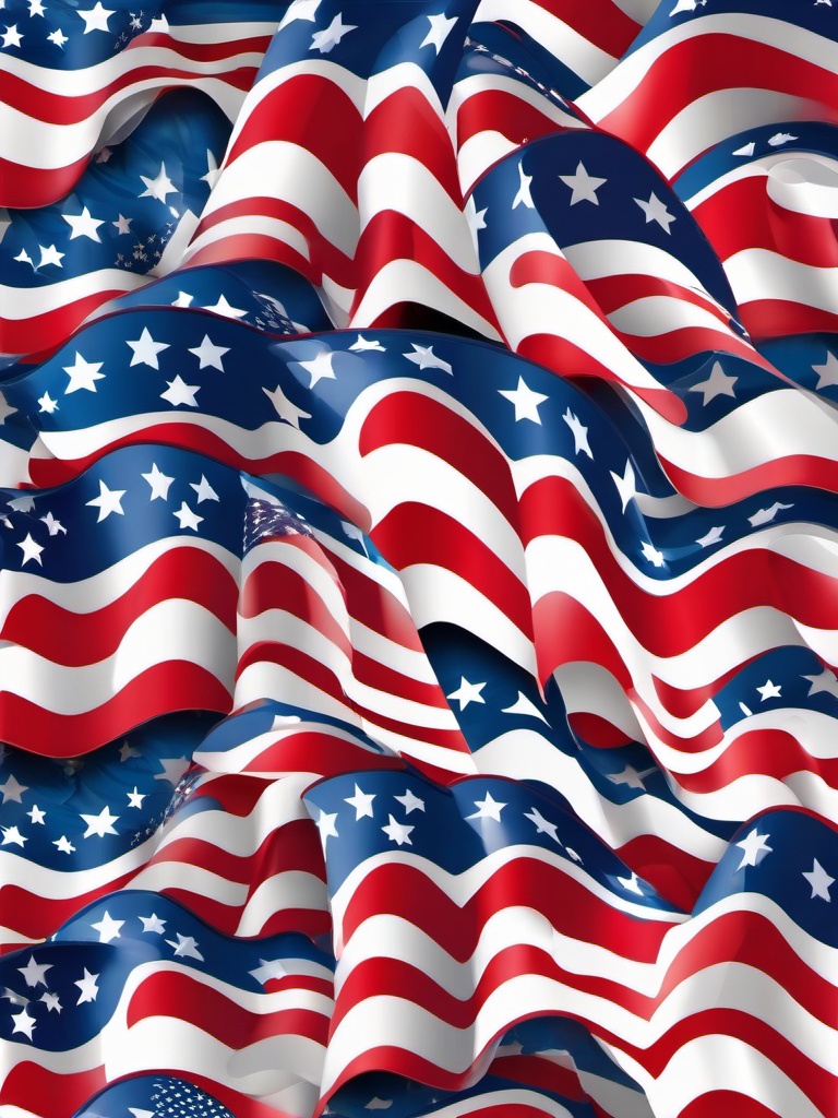 4th of July clipart - American flag waving in the breeze  