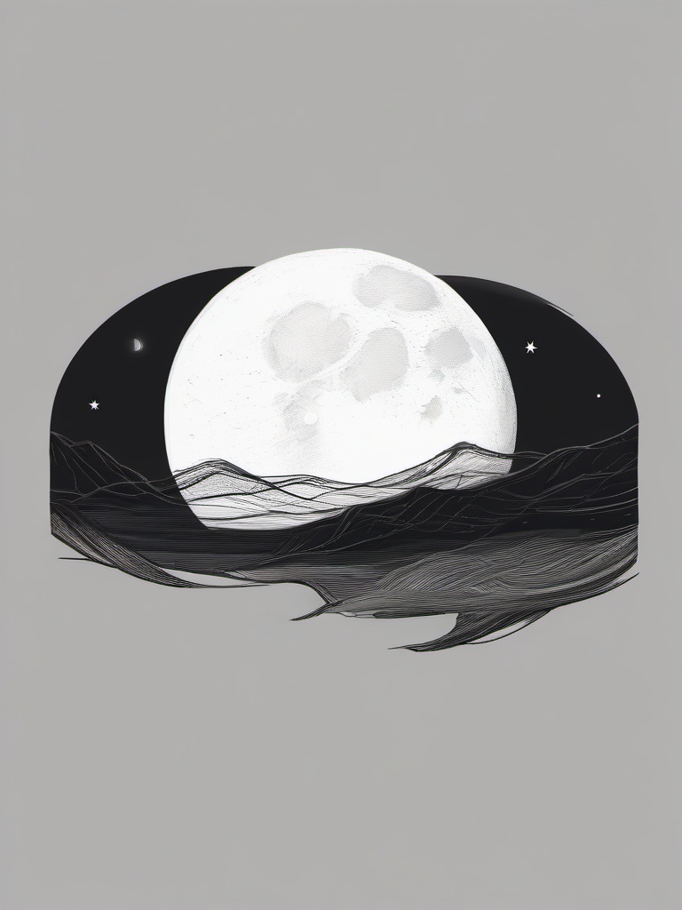 simple drawing of moon  minimal rough sketch scribbles,doodles,black and white