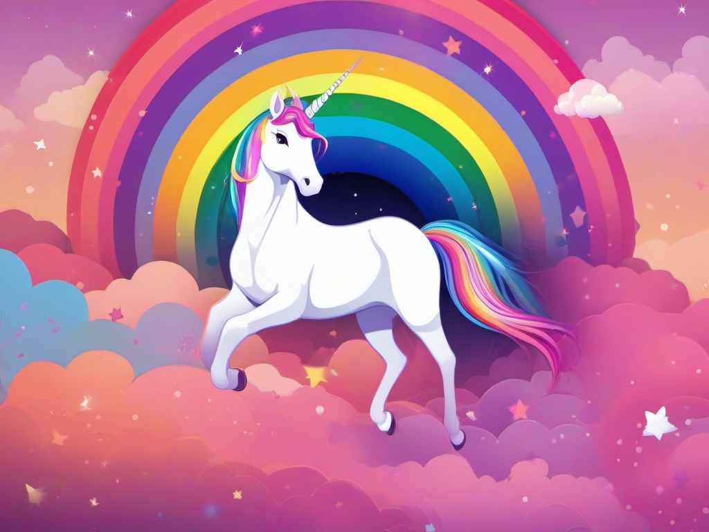 Wallpaper Rainbow Unicorn  