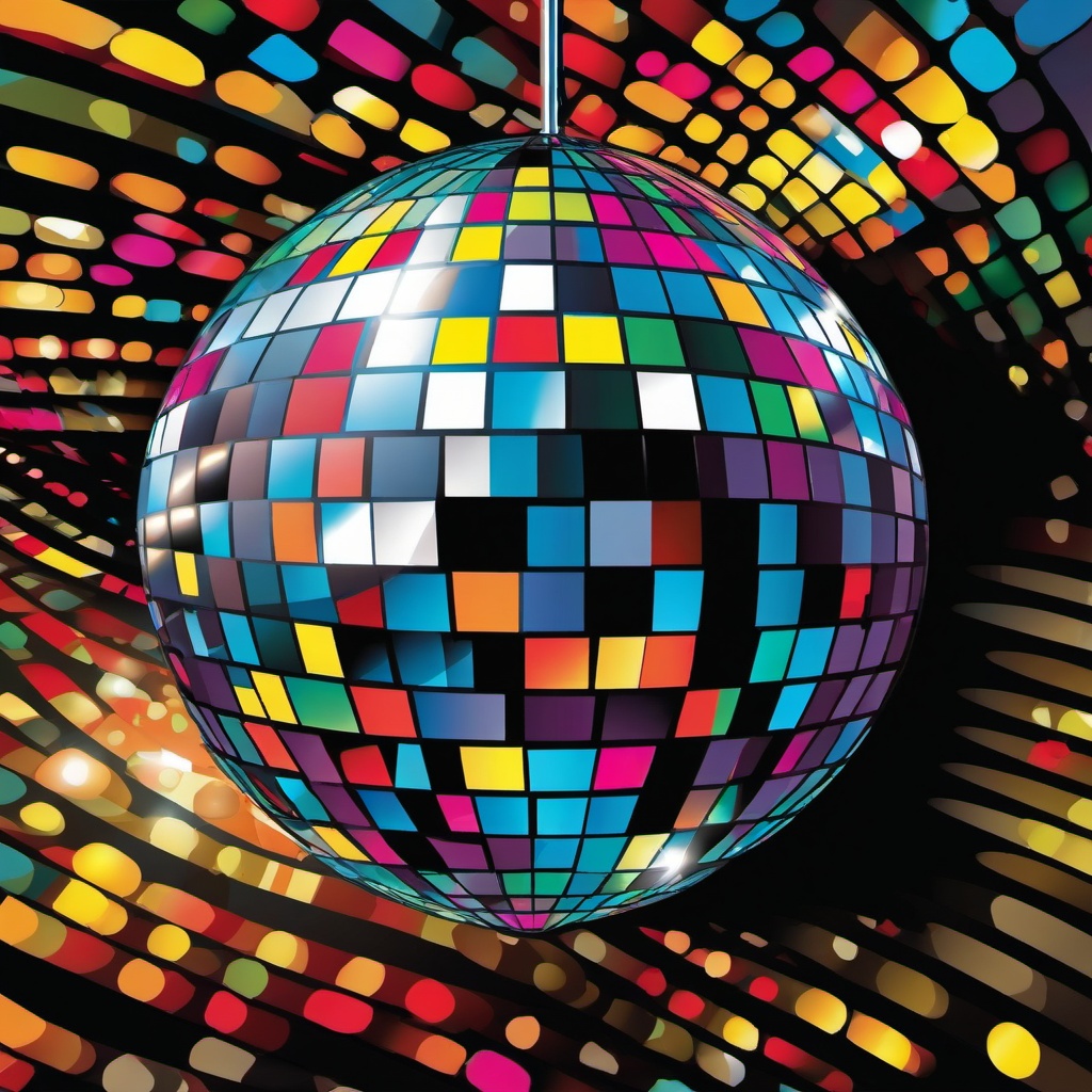 Disco Ball clipart - party invitation with disco ball  vector clipart