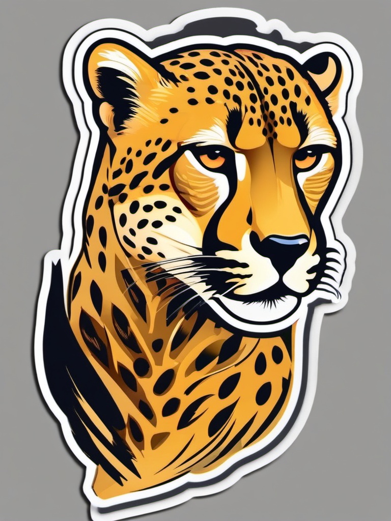 Cheetah Sticker - A swift cheetah in the wild, known for its speed. ,vector color sticker art,minimal