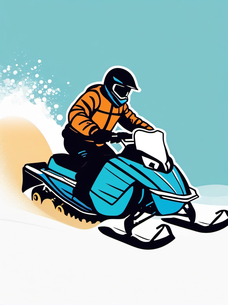 Snowmobile Freestyle Clipart - Snowmobilers performing freestyle tricks.  color vector clipart, minimal style