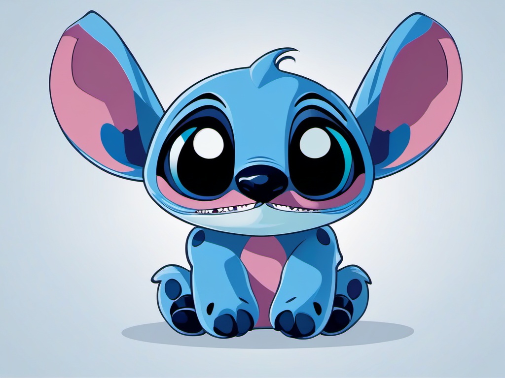 Stitch clipart - cartoon Stitch character from Lilo & Stitch  color,minimalist,vector clipart