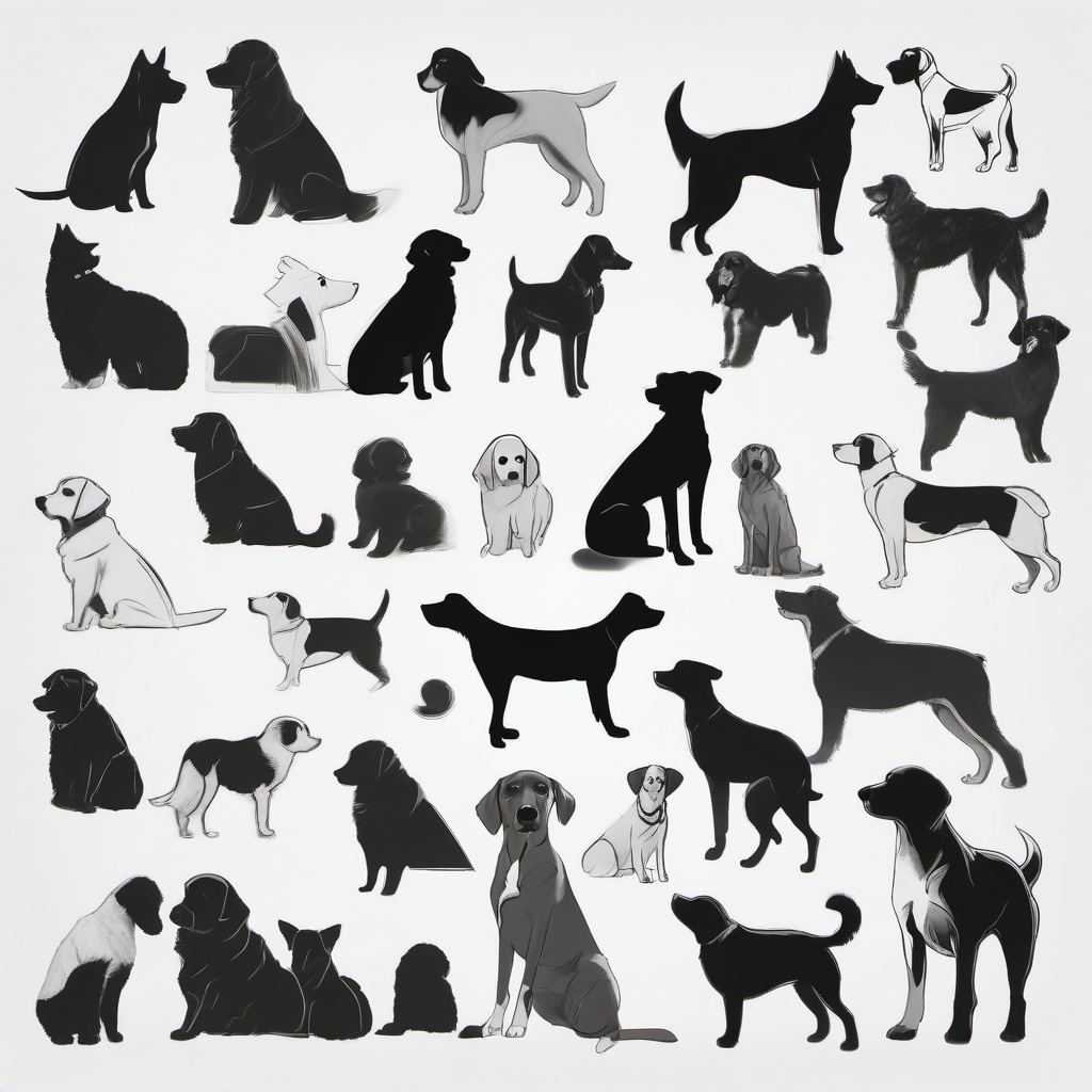 drawing of a dog step by step  minimal rough scribbles,doodles,black and white