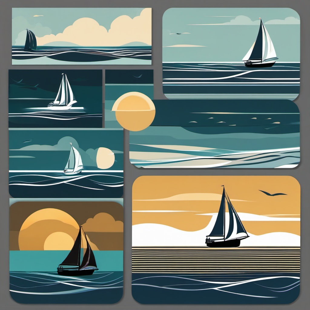 Boat clipart - sailboat cruising on calm waters  