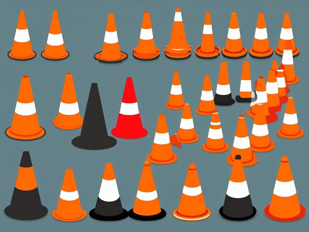 Traffic cone icon - Traffic cone icon for road safety,  color clipart, vector art