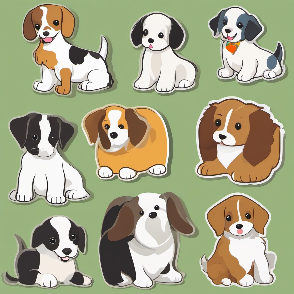 Clip Art Puppy Dog,Illustrating a puppy training manual with clip art puppy dog  simple, 2d flat