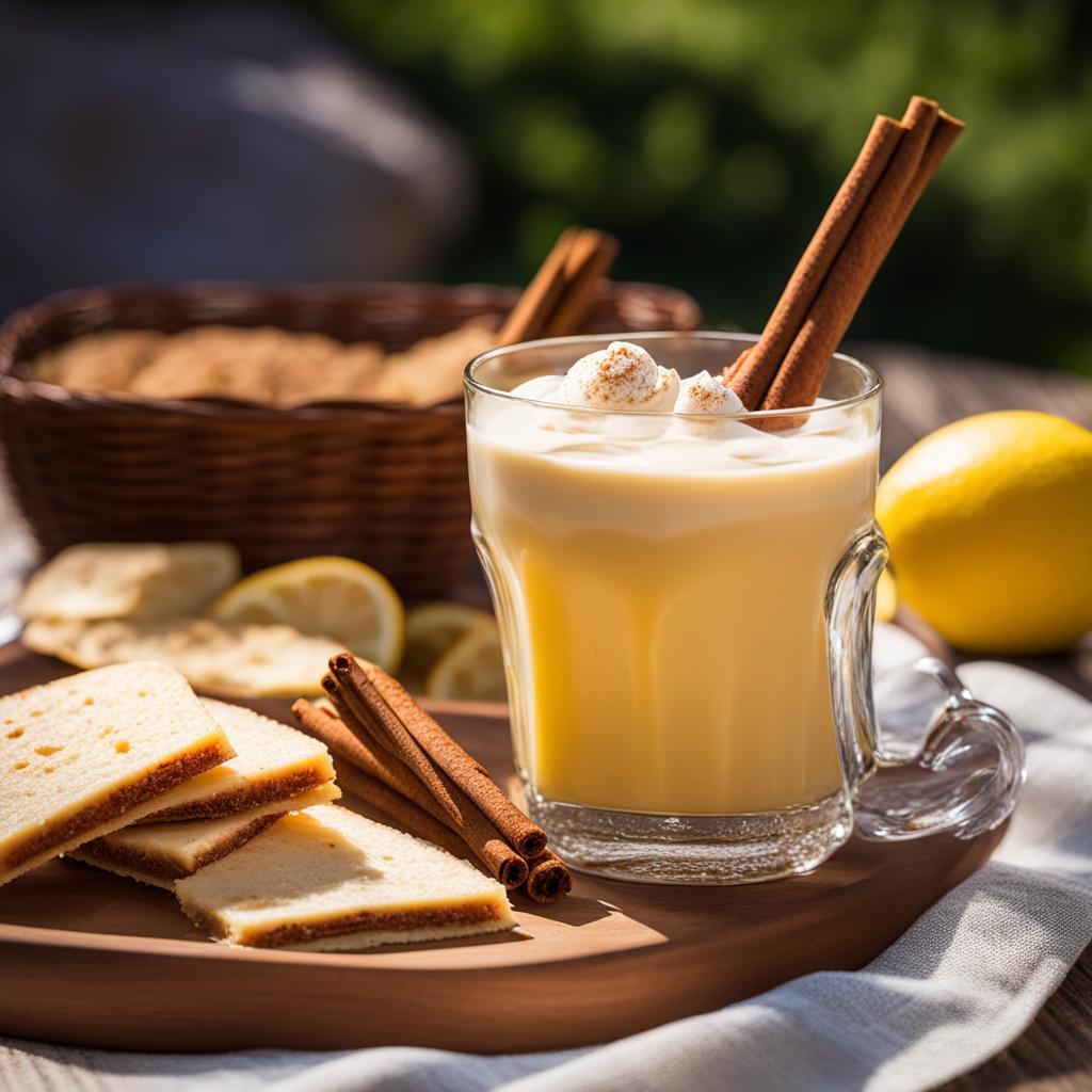 canjica at a summer picnic - savoring sweet and creamy brazilian canjica with cinnamon at a sunny summer picnic. 