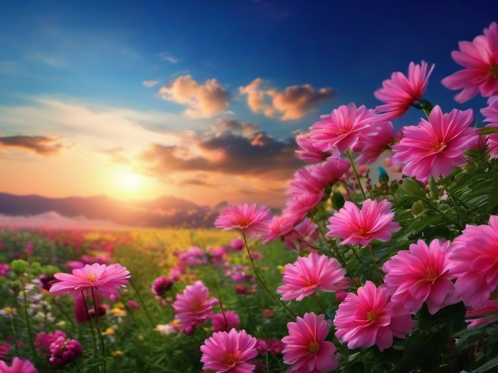 Sky And Flower Background  ,desktop background wallpaper